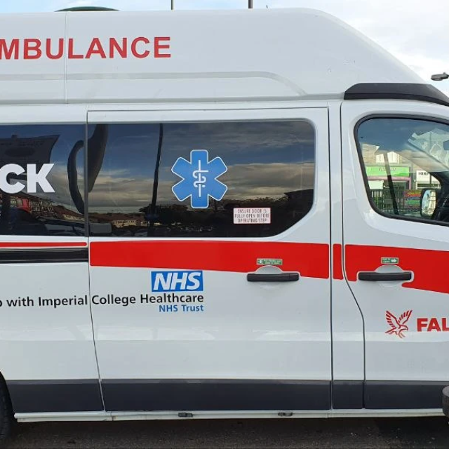 falck ambulance van sign