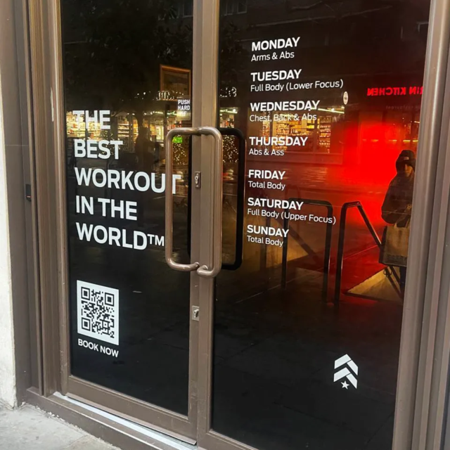 barrys gym blackout window graphics