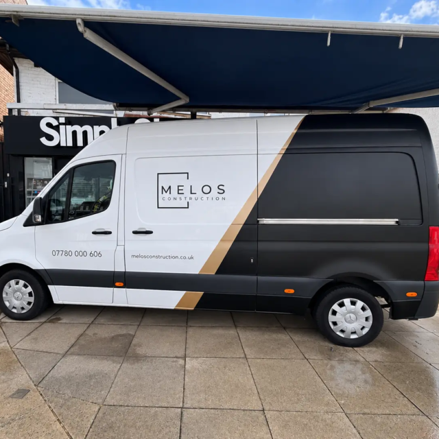 black-white-gold-van-signage