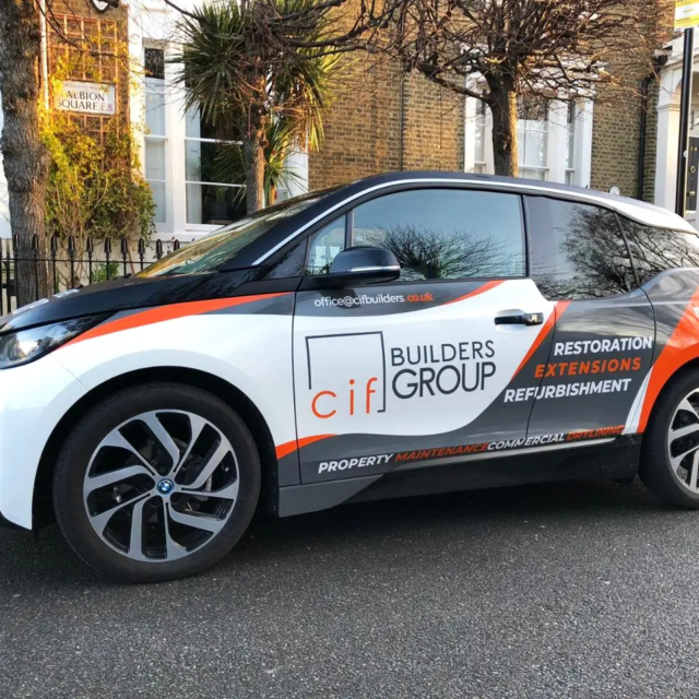 car branding cif builders group car branding