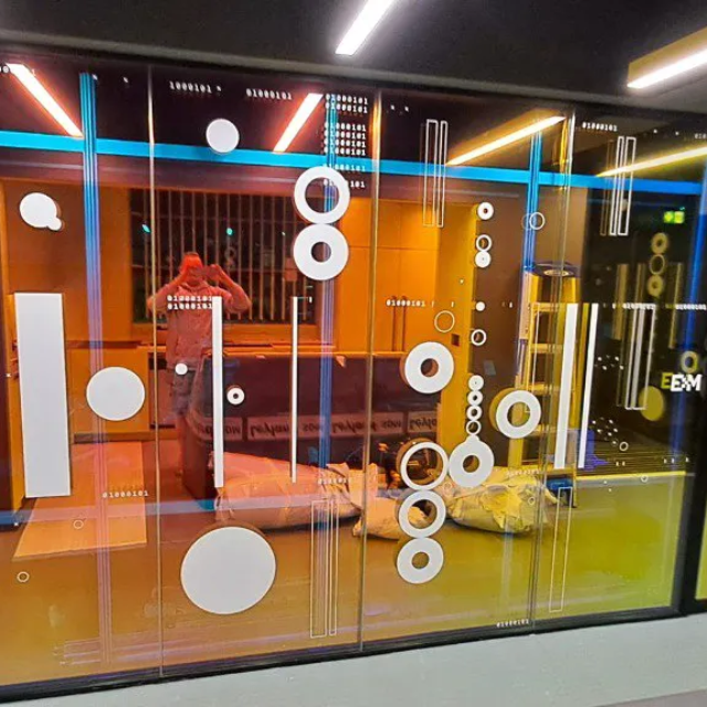 custom window graphics for london office fit out