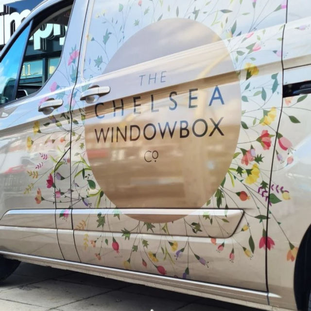 the chelsea windowbox decorative van signage