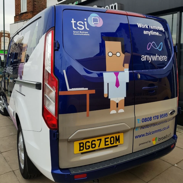 tsi comms full back wrap van graphics