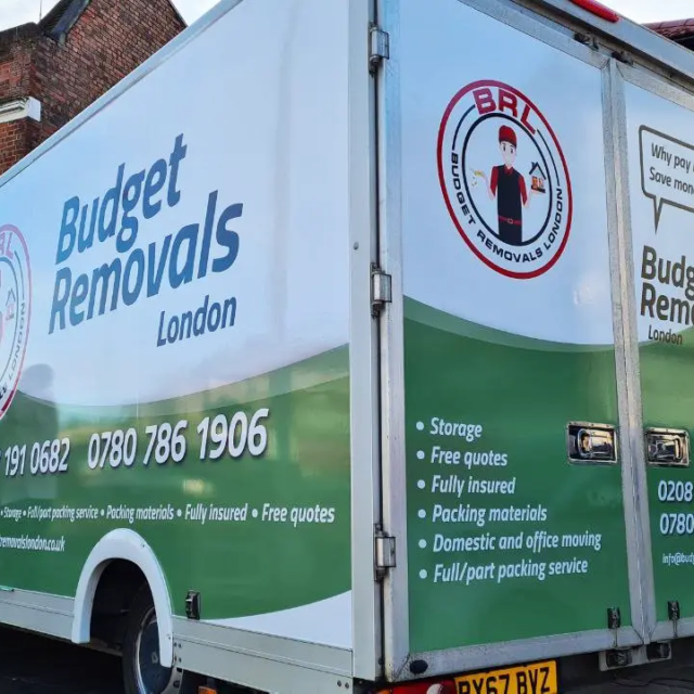 budget removals full wrap lorry signage