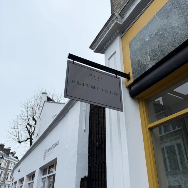 blithfield furniture hanging sign