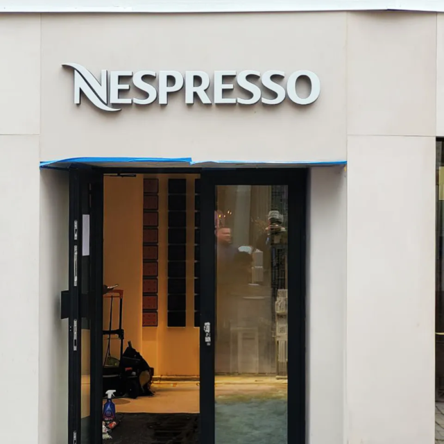 nespresso high street built up lettering