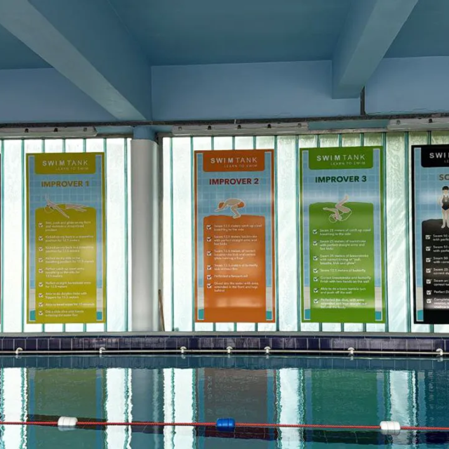 swimtank information posters for swimming pool lessons