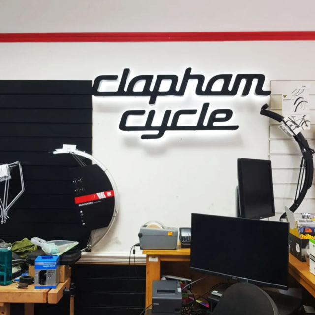 clapham cycle interior retail signage