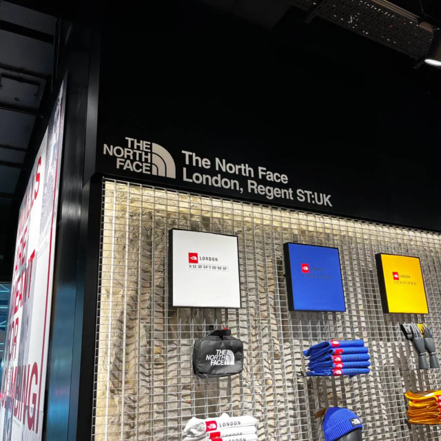 the north face interior shopping centre signs