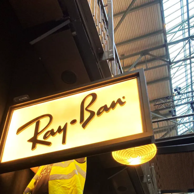light up protruding sign for westfield rayban light up protruding sign for westfield