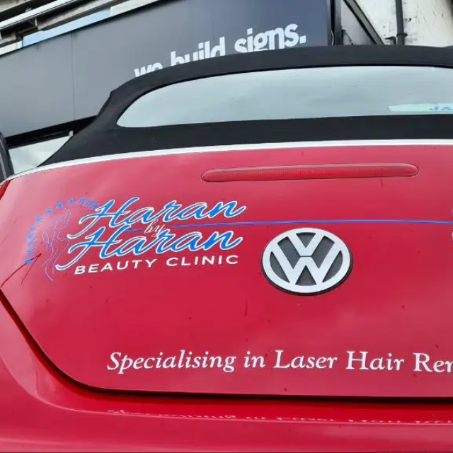 logo vinyl car haran by haran beauty clinic vinyl logo on car