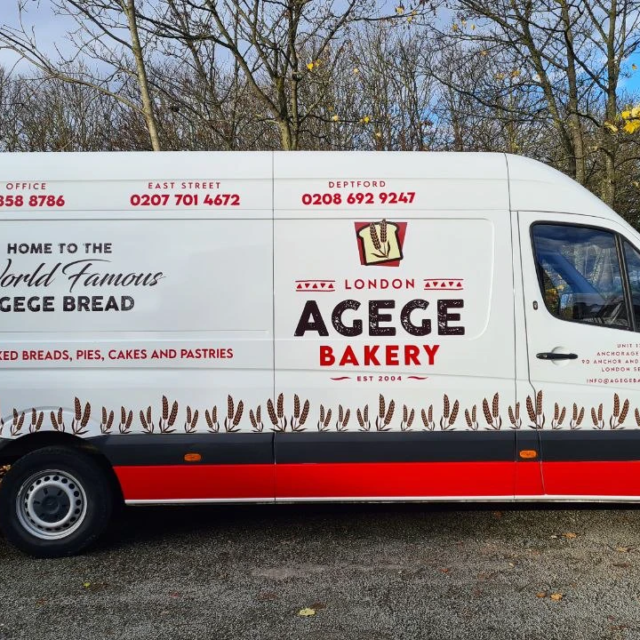 agege bakery long van sign