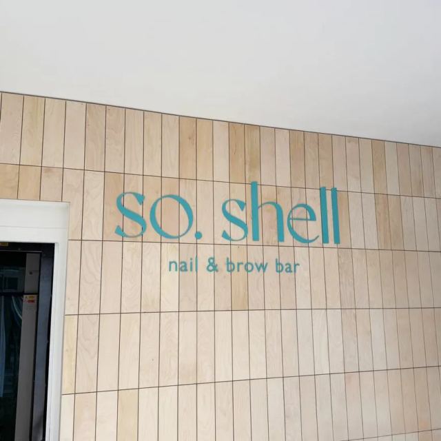 nail bar wall sign so shell nail and brow bar wall sign