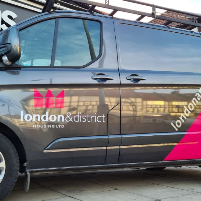 london and district partial van wrap