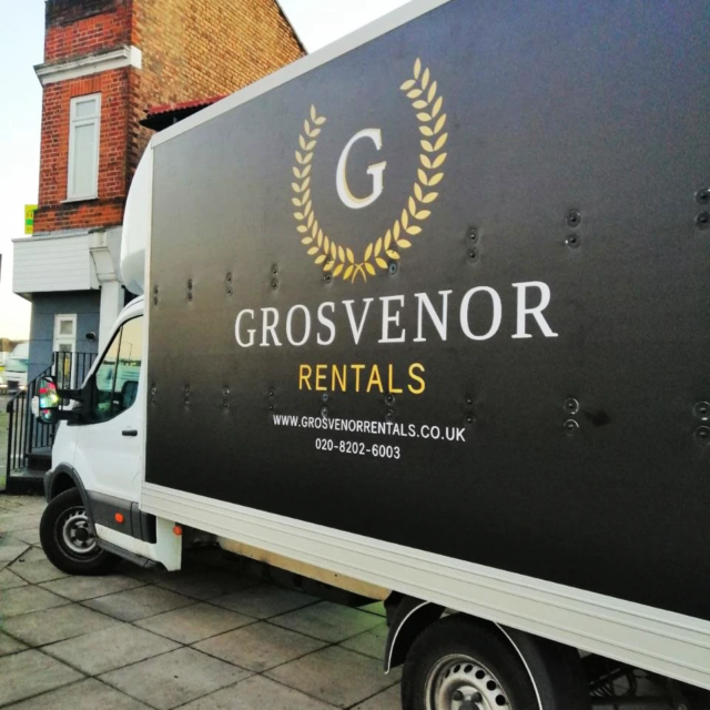 grosvenor rentals premium lorry signage