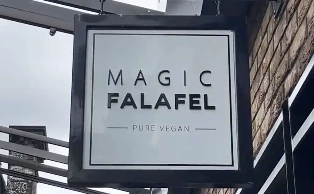 magic falafel projecting sign camden