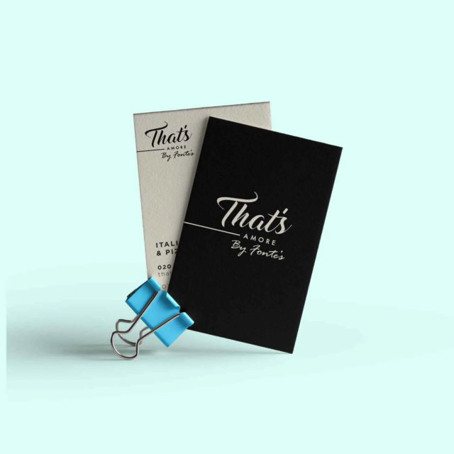 thats amore restaurant business cards