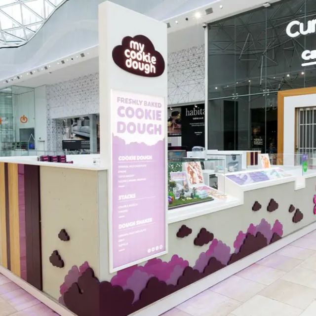 my cookie dough signage for stall inside westfield