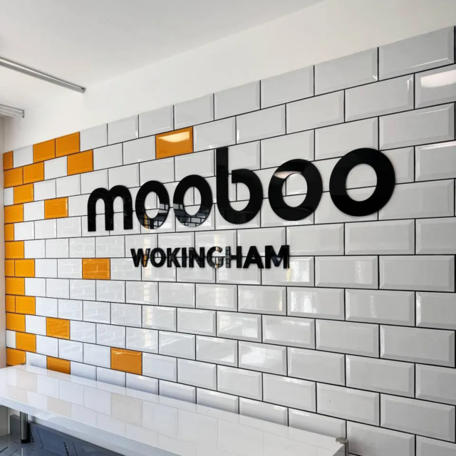 mooboo takeaway shopping centre sign