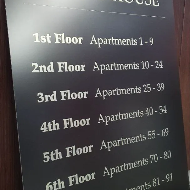 queens house wayfinding signs designed and printed