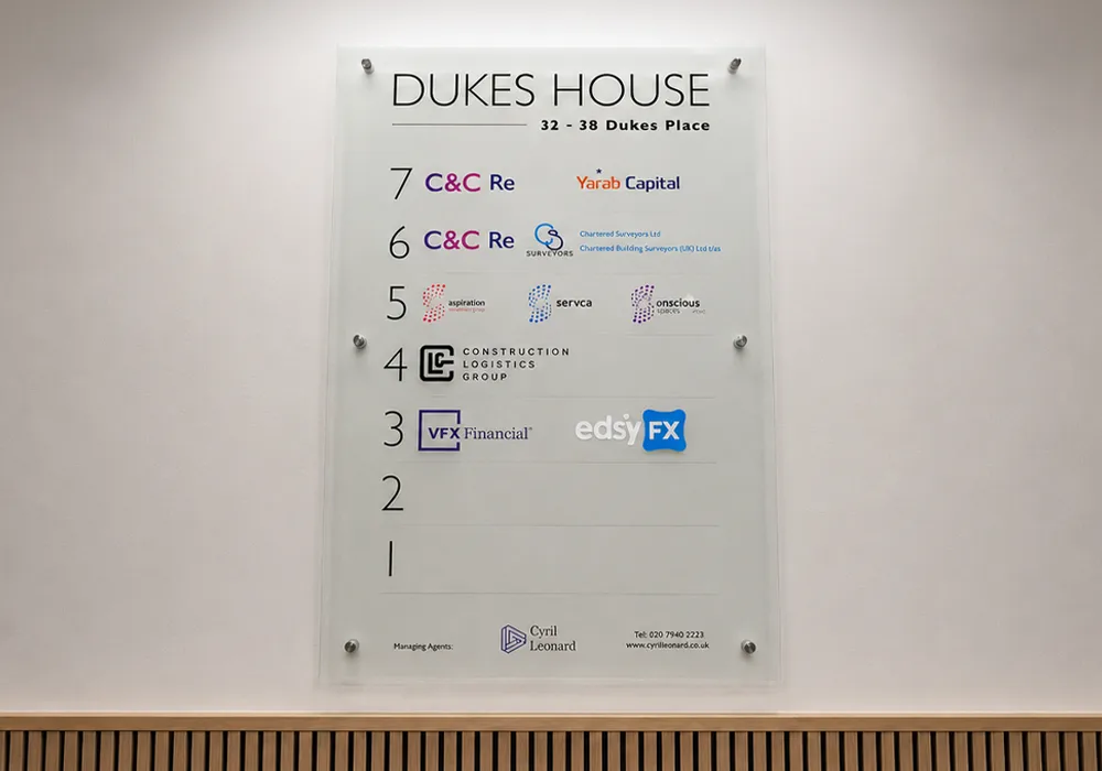 dukes house apartment wayfinding sign