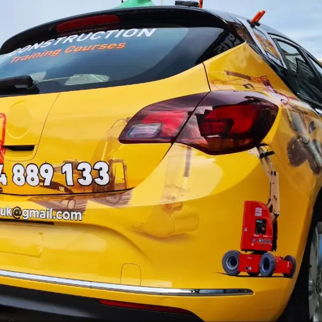 back wrap to boot of car back yellow full printed wrap to boot of car