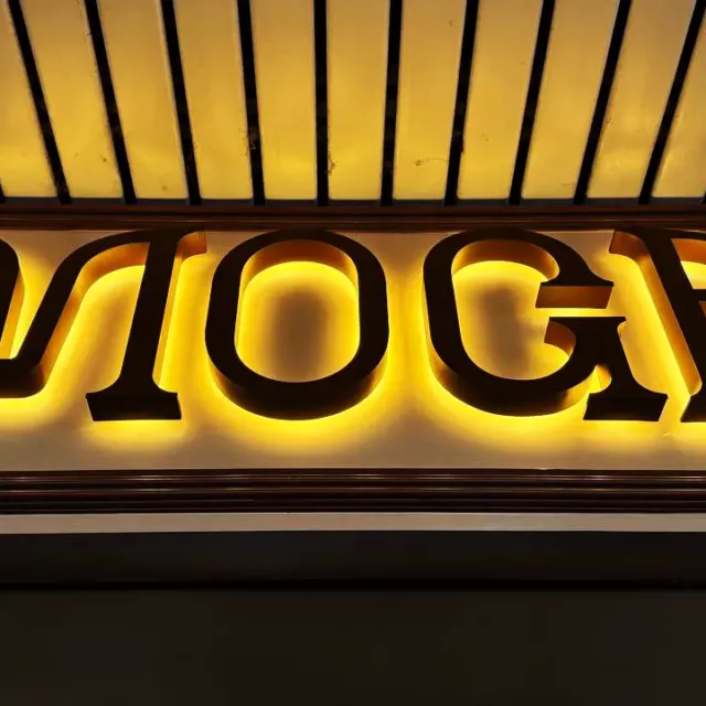 backlit built up letters with warm light moga backlit built up letters with warm light