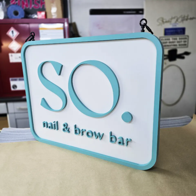 so nail and brow bar cnc cut letters signage