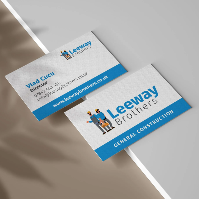 construction business cards leeway brothers construction business cards