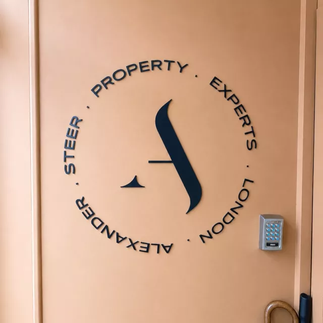 estate agent brand wall signage alexander steer estate agent brand wall signage