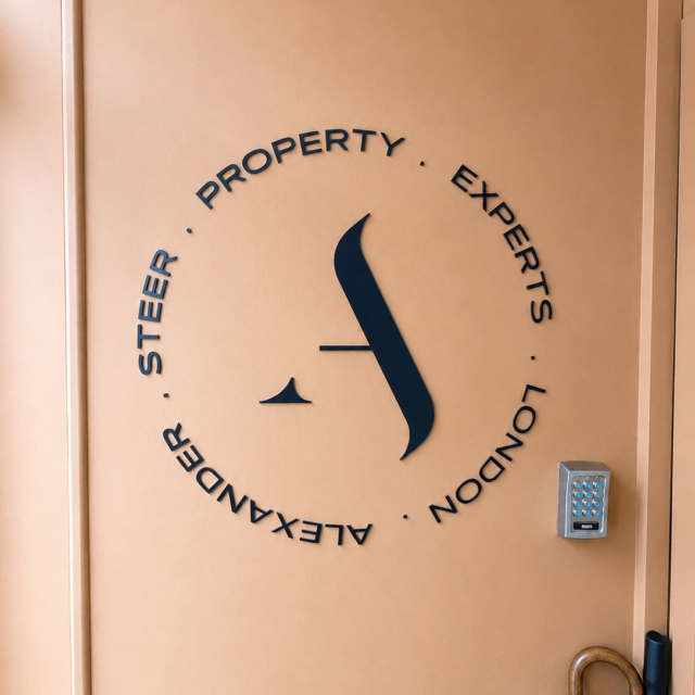estate-agent-logo-wall-sign alexander steer estate agent logo wall sign