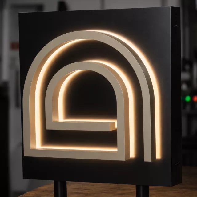 dropgym gym projecting sign that lights up