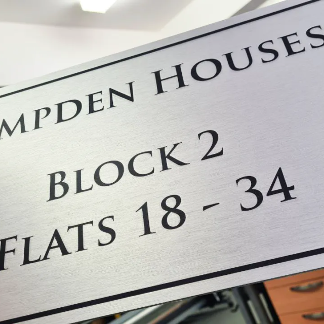 campden house block flat numbers plaque aluminium