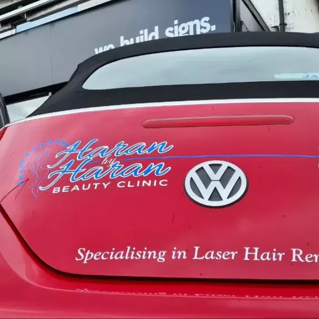logo vinyl car haran by haran beauty clinic vinyl logo on car