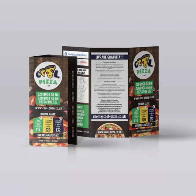 pizza takeaway dl folded leaflets cool pizza takeaway dl folded leaflets