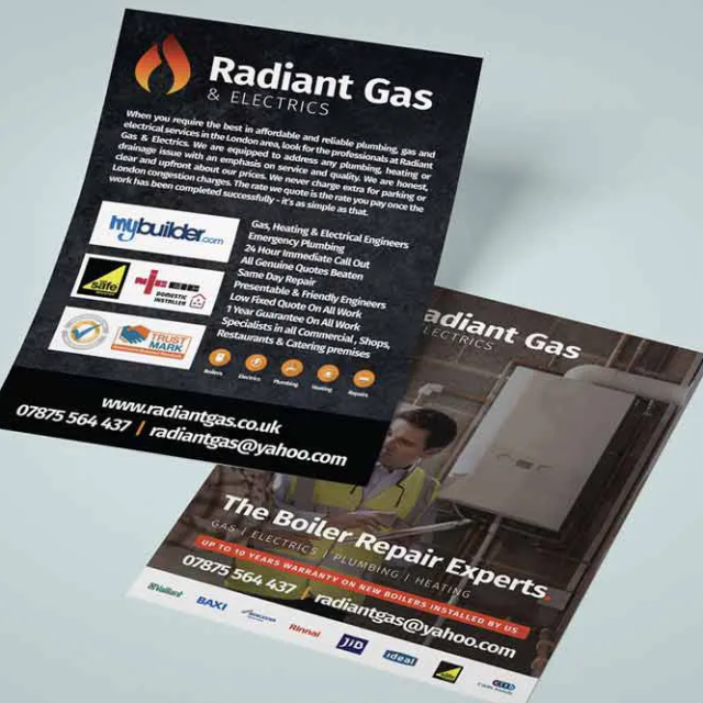 plumbing and heating double sided a5 leaflets plumbing and heating double sided a5 leaflets