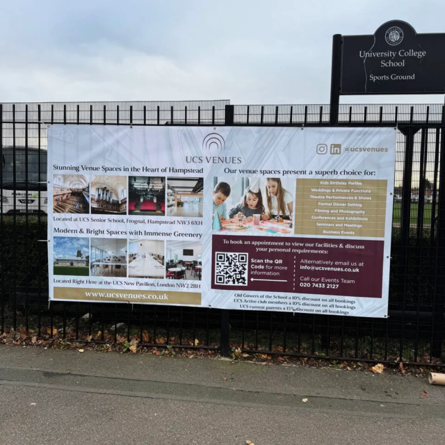 printed outdoor banner for ucs venues