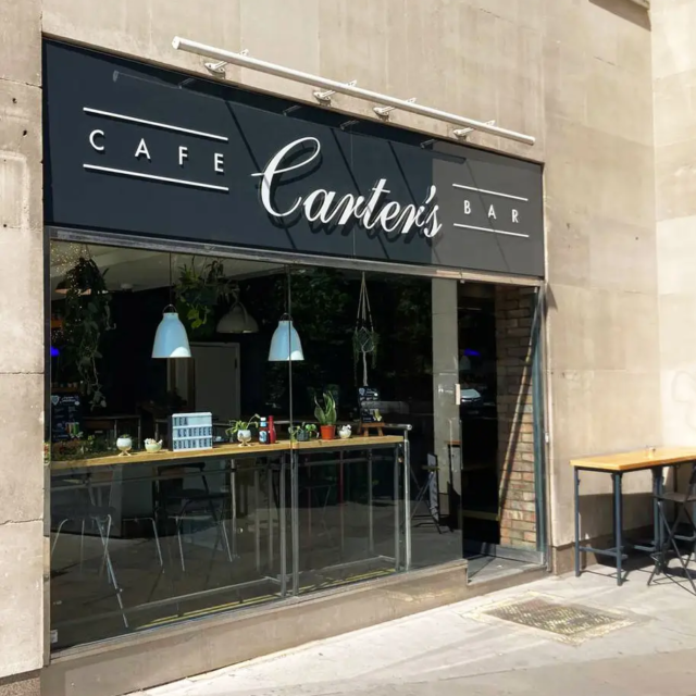 carters shop front sign for cafe london