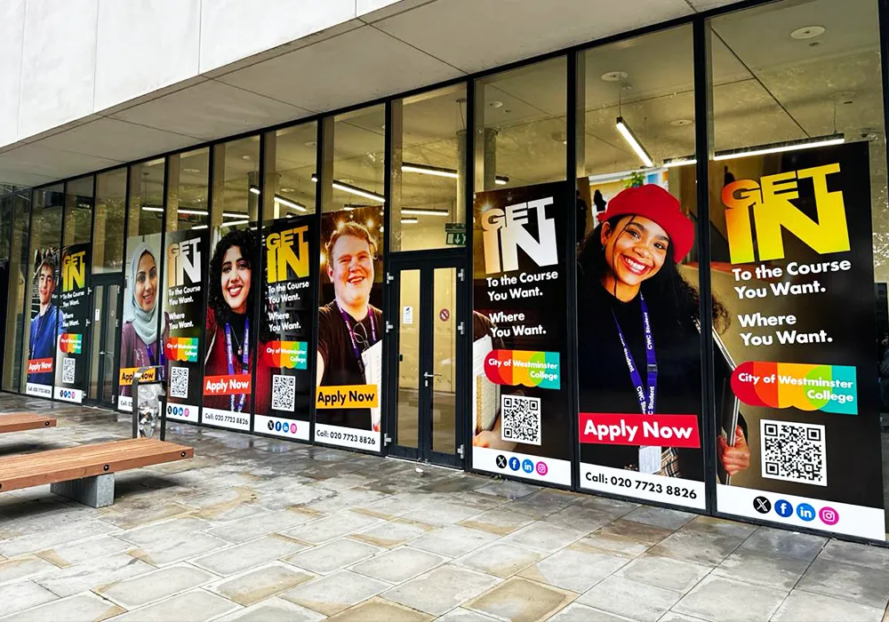 city of westminster college window graphics