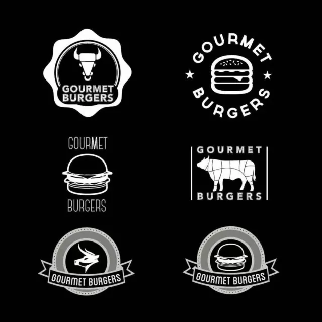 takeaway burgers premium logo design gourmet burgers takeaway premium logo designs