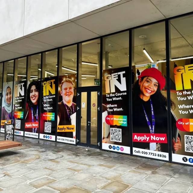 city of westminster college window graphics for university london